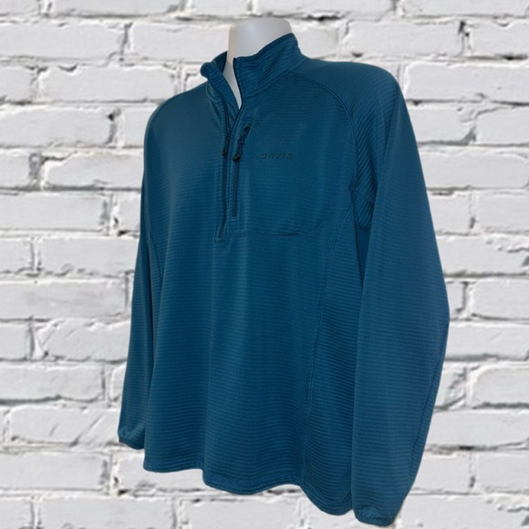 Orvis Men’s Quarter-Zip Pullover Blue Performance Sweater Size M - Picture 5 of 13